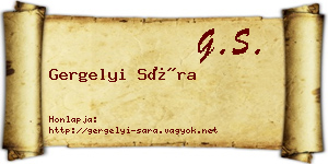 Gergelyi Sára névjegykártya