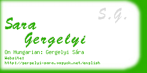 sara gergelyi business card